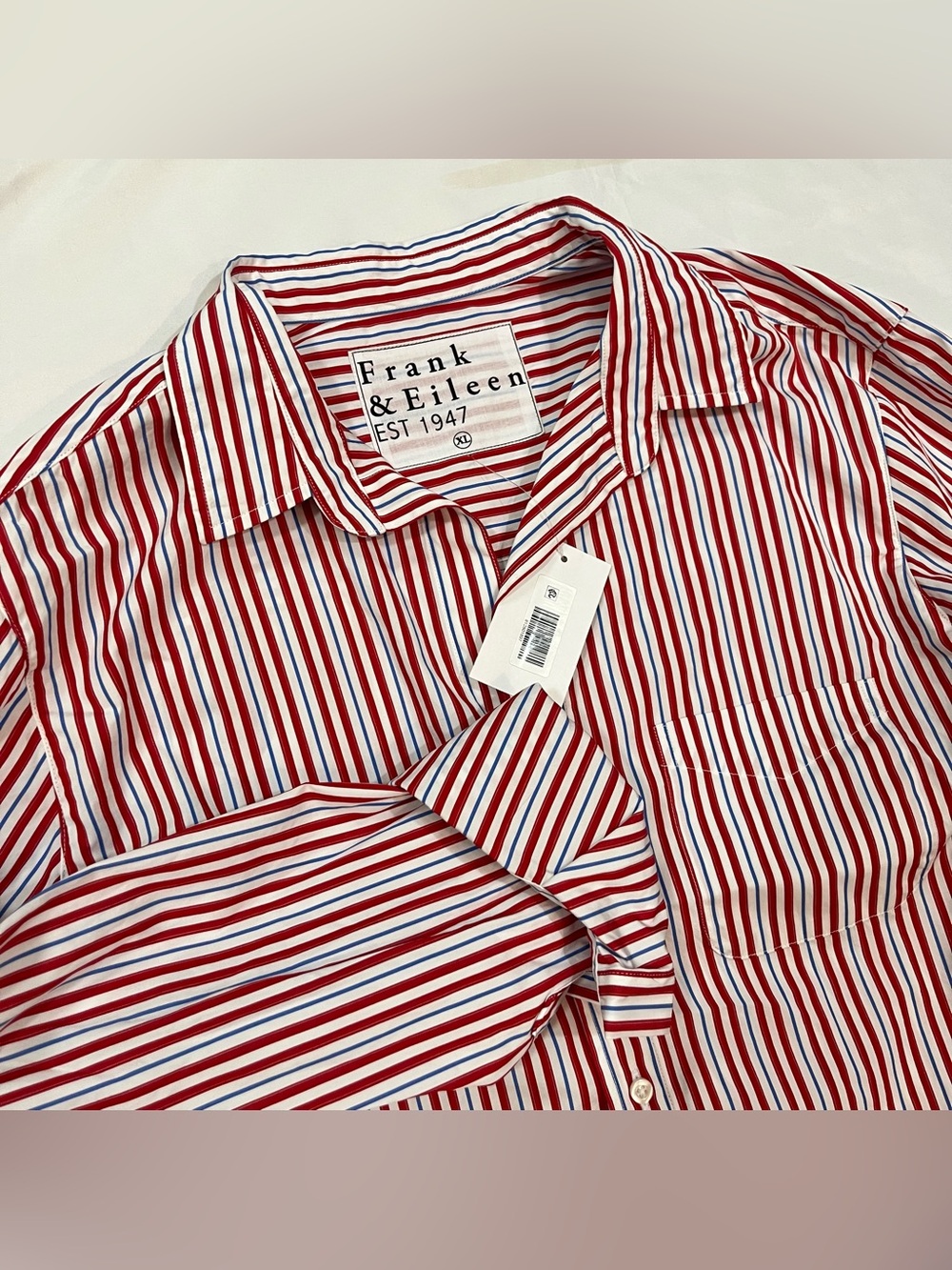 Frank & Eileen Women’s Silvio Long Sleeve Button Up Striped Shirt XL NWT Italy